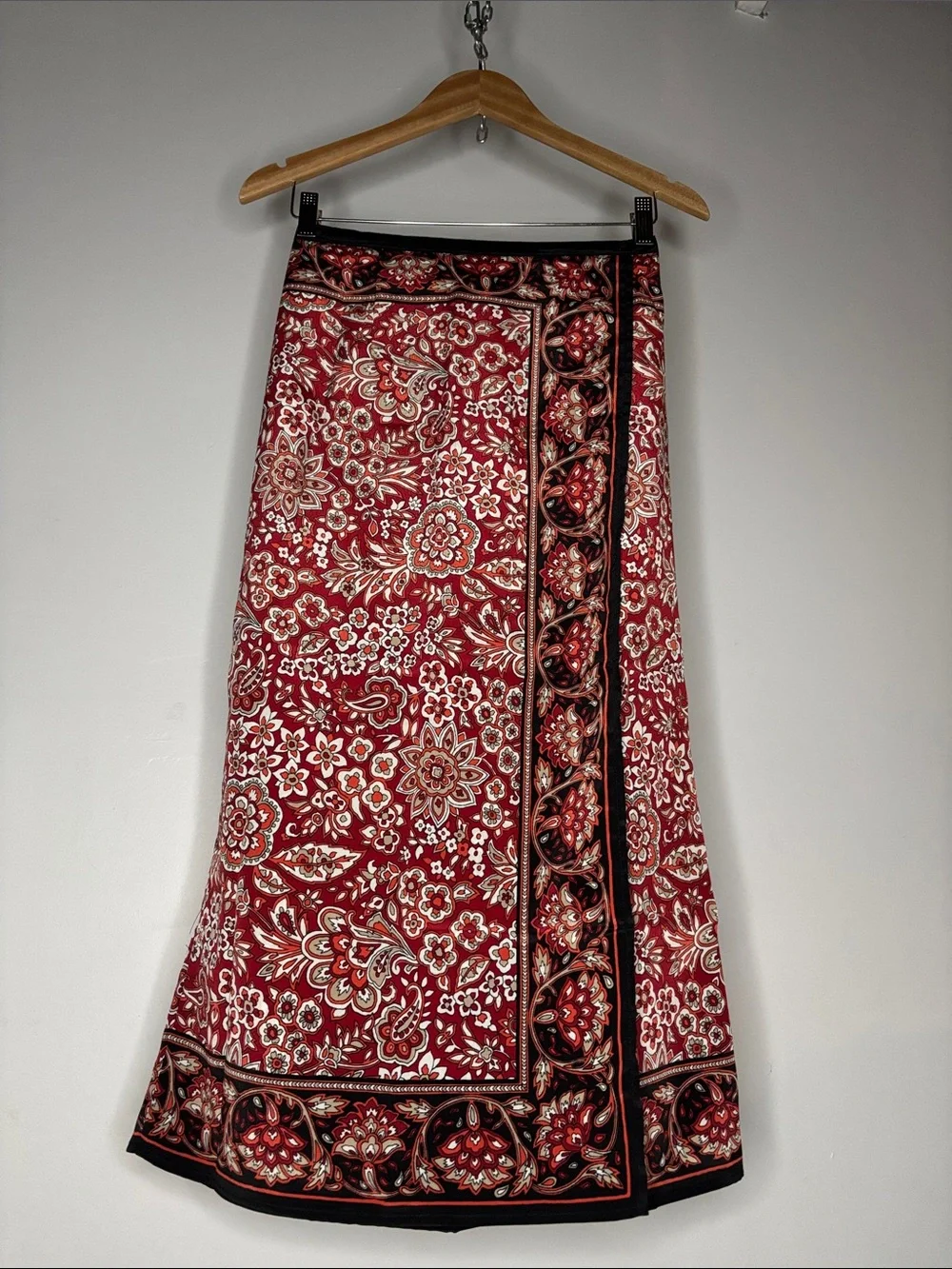 Vintage Faux Wrap Midi Skirt Sag Harbor Y2K